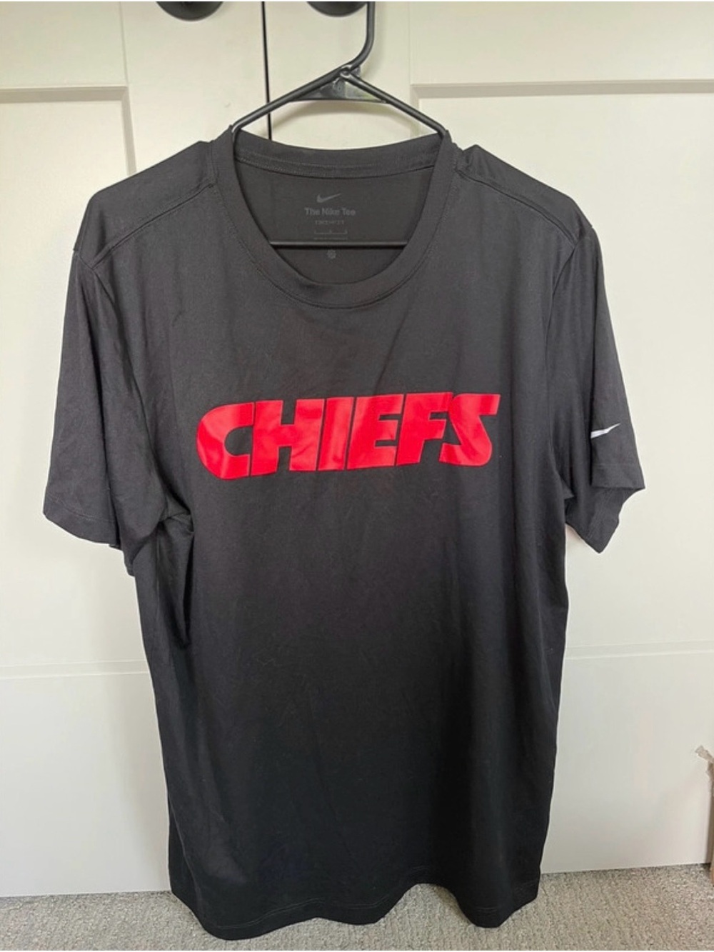 Nike Men’s Black Tee with Red CHIEFS Logo